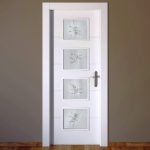 Vidrios blanco mate con dibujo para puerta de cuarterones
