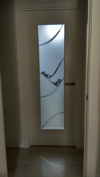 Cristal mate con diseño