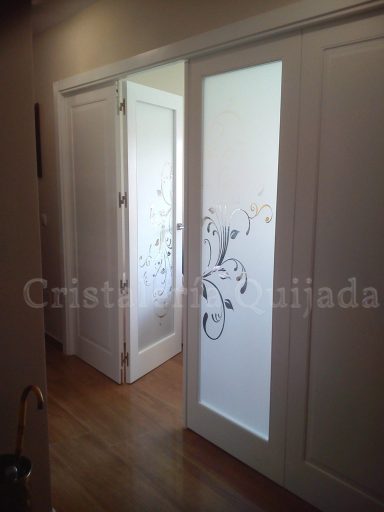 Serigrafía sobre vidrio mate