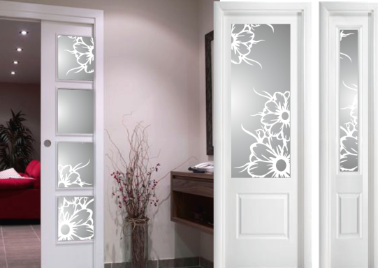 Diseños mateados en vidrio