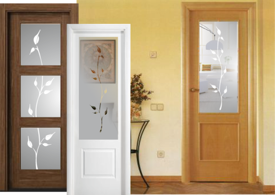 Puerta con rama mate y brillo