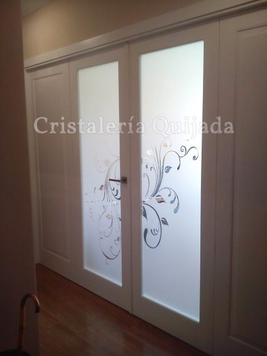 vidrio mate con serigrafía